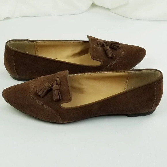 Mia 8.5M Bria Women's Chocolate Brown Tassel Accent Pointed Toe Slip On Loafers - Picture 7 of 12